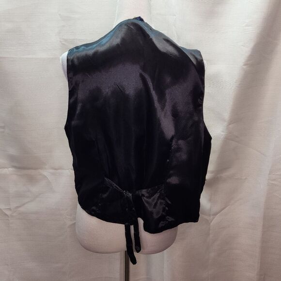 Modi Denim Vintage Sequin Applique Button Front Vest Size Medium - Picture 6 of 8